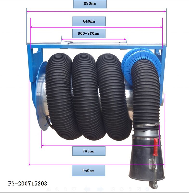 Spring Loaded Reel Auto Semi-Automatic Spring Hose Reel for Vehicle Exhaust Extraction