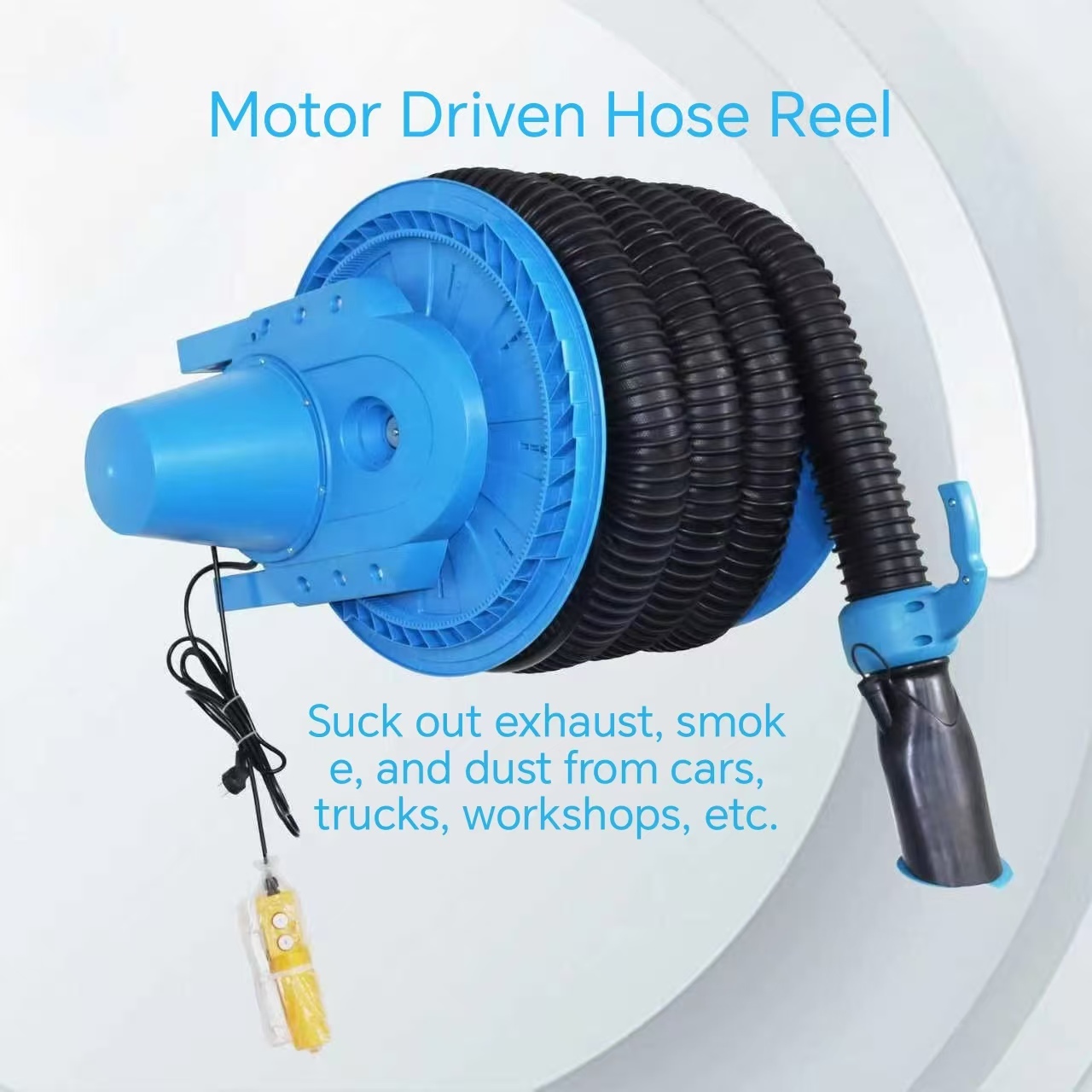 Motorized Auto Rewind Exhaust Hose Reel for Vehicle Repair